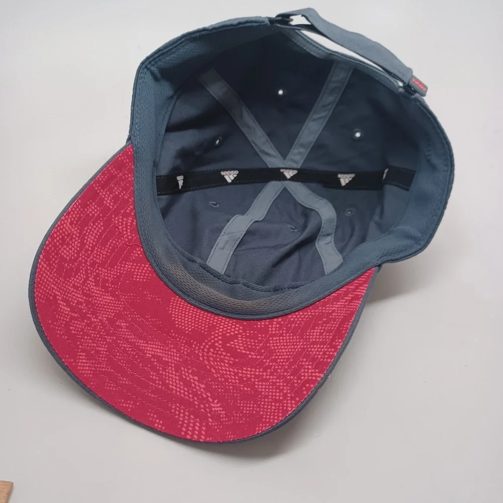 Adidas Baseball Cap Grey Pink Orange Embroidered Logo Adjustable‎ Hat